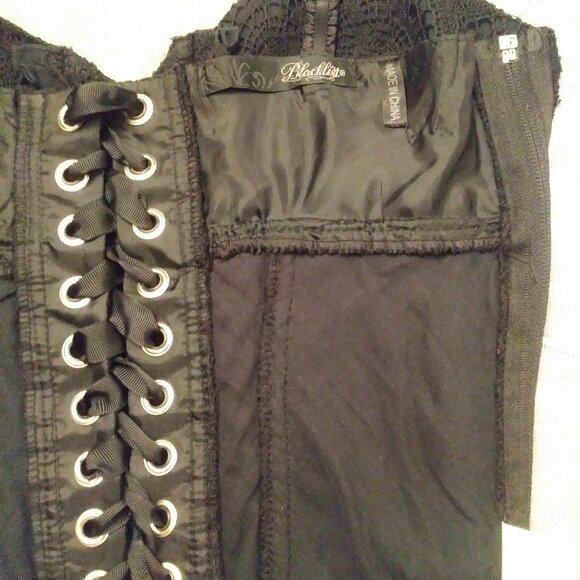 Blacklist Lip Service Lace Crochet Corset Lacing Witchy Goth Rare Top Bustier - Picture 12 of 16